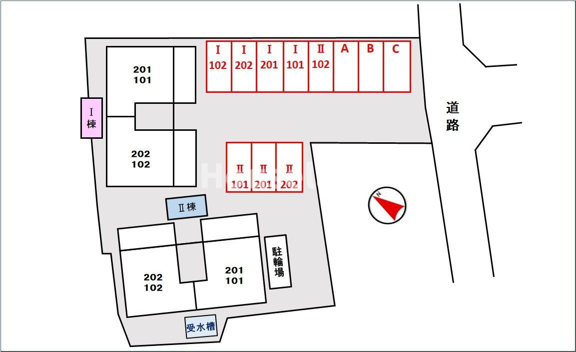 グリーンハイツウトウⅡの駐車場