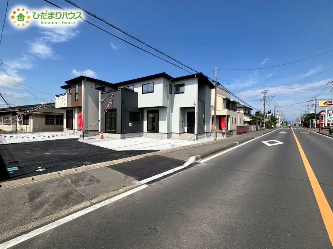 鴻巣市加美　4期　新築一戸建て　ずっとプラス　01の前面道路含む現地写真|南側が空いているので日当たり良好です