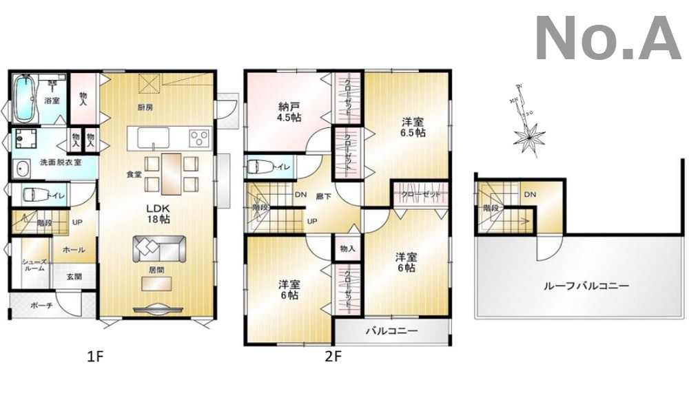 広島市佐伯区千同1丁目　新築一戸建て(全2棟)の間取り