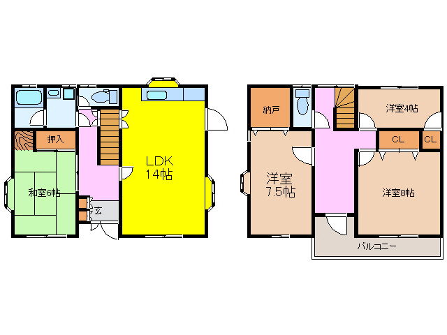 【間取り】 | 山本2丁目貸家