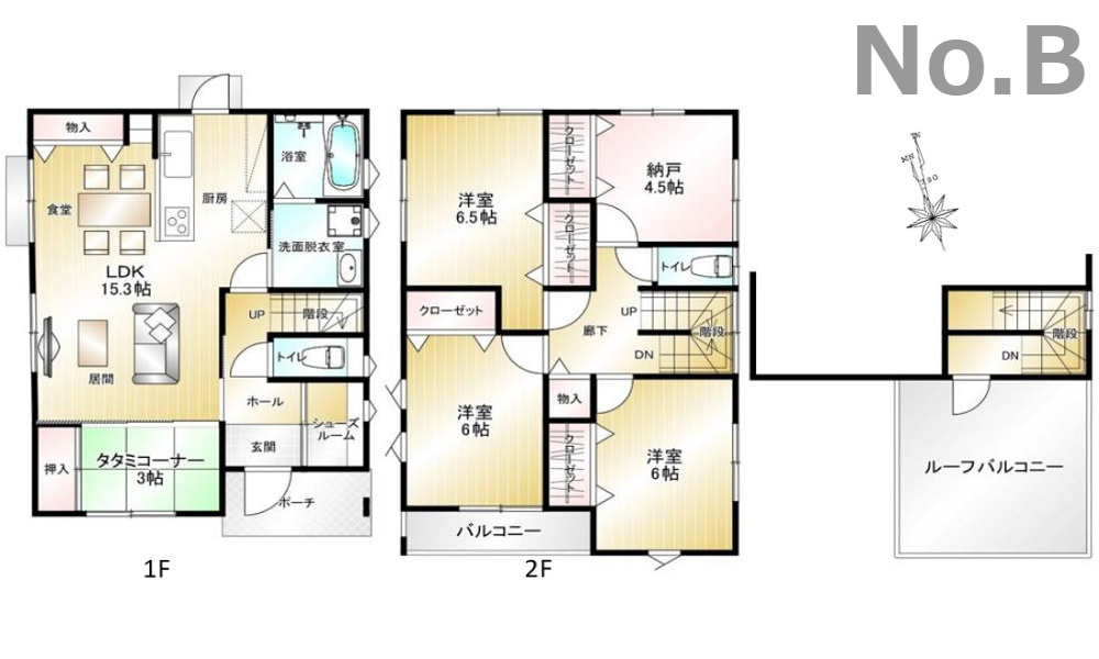 広島市佐伯区千同1丁目　新築一戸建て(全2棟)の間取り