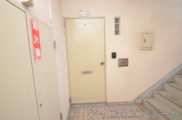 ホワイトキャッスル上の原C棟のエントランス|エレベーターなしです。