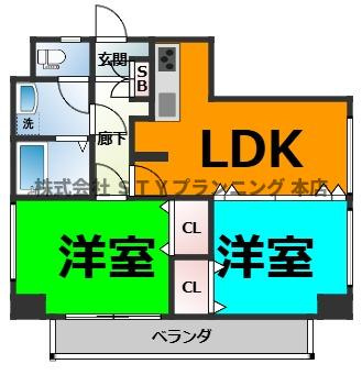 仲介手数料０円！WISTERIA社台　L.Hの間取り