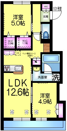 ＴｈｅＣｏｕｒｔＫａｓｈｉｗａ　ザコートカシワの間取り