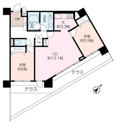 東急ドエルアルス横浜蒔田 3階部分の画像