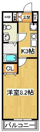らふぃね壱番館の間取り|バストイレ別