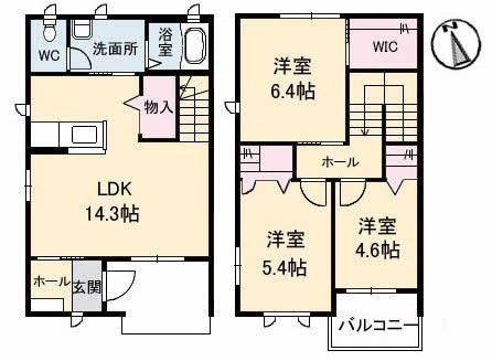 クラヴィエ北田宮Bの間取り