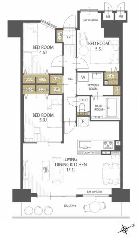 【間取り】 | ロワールマンション福間 | 福間駅まで徒歩10分、徒歩圏内に生活利便施設が充実しておりとても暮らしやすい立地です。リフォーム完了後のお渡しで気持ちよく新生活を始められます。ペット飼育OKのマンションをお探しの方におススメです！