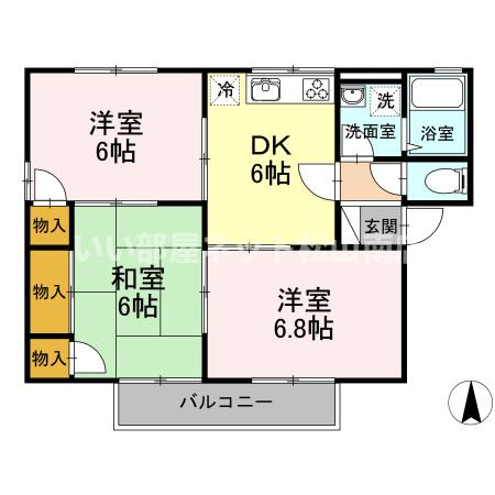 【間取り】 | カーサ･フォンテーヌ　C棟
