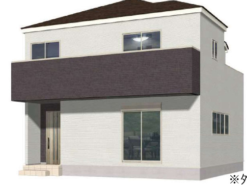 【仲介手数料無料】所沢市下安松１期全１棟　所沢市の新築住宅なら西武ハウジングの外観パース