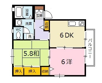 広島市安佐北区亀山南２丁目のアパートの間取り