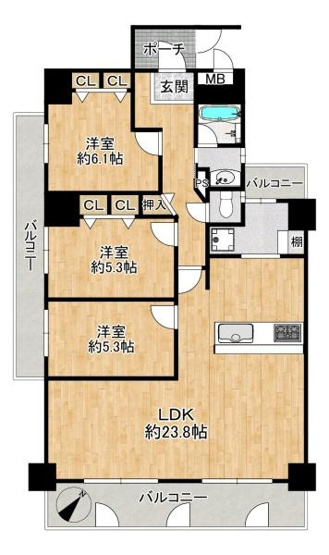 【間取り】 | パームスクエアジェームス山