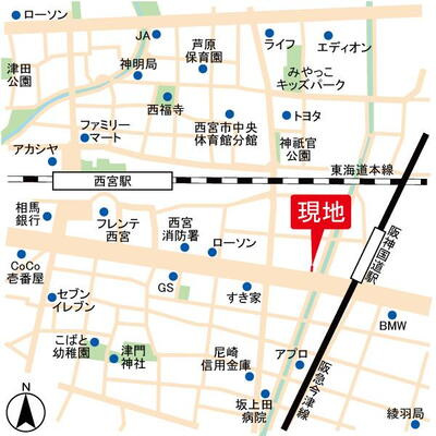 【地図】 | 西宮市　津門大塚町　建築条件無土地