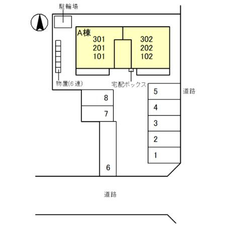 D-ROOM盛岡本宮　A棟の区画図