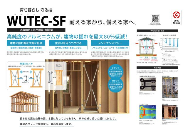 大久保袖ノ沢H棟の構造・工法・仕様|安心安全の家づくりに、耐震+制振WUTEC-SF。建物の揺れを最大８０％低減。