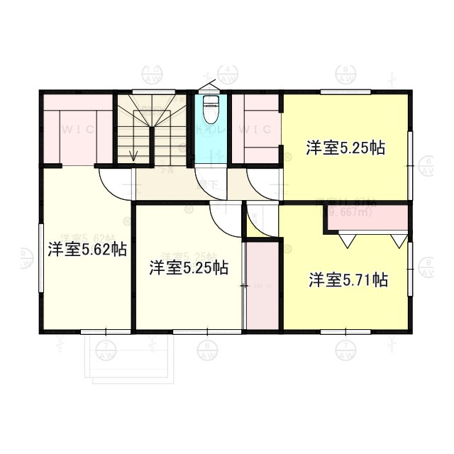 新井田西1丁目の参考プラン|５LDKにリフォームした場合の間取り図（２階：参考）