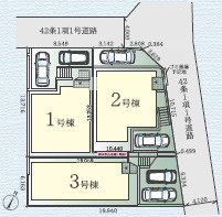伊勢原市八幡台2期　新築戸建　全3棟2号棟の区画図