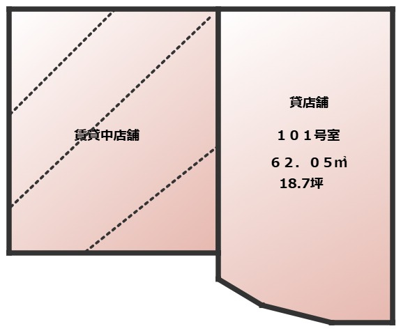 ガウディ中村店舗　１Fの間取り