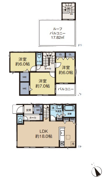 入間市扇町屋　中古戸建　B号棟の間取り