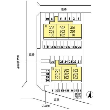 ヴィンテージ本多 Ⅲの区画図