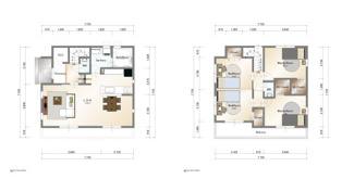 【参考プラン】 | 宇治市宇治大谷　2区画A号地　売土地　建築条件付き | ・参考プラン価格：2540万（別途外構費330万、造成費等万）
・建物価格は参考価格になります。
（弊社標準建物30坪で計算した価格です）
・参考プラン延床面積：100㎡