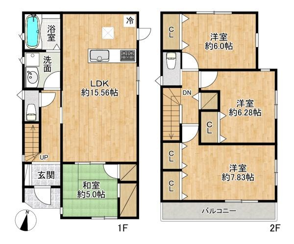 【間取り】 | 明石市大久保町高丘5丁目2号棟