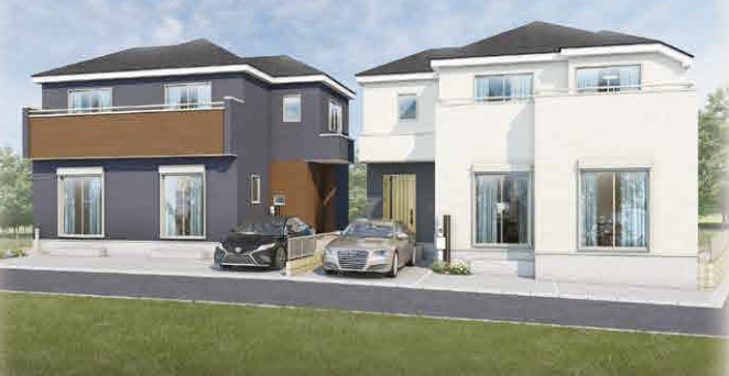 【仲介手数料無料】入間市扇台８期２号棟　入間市の新築住宅なら西武ハウジングの外観パース