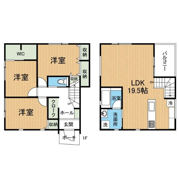 熊本市東区小峯２丁目の一戸建ての間取り