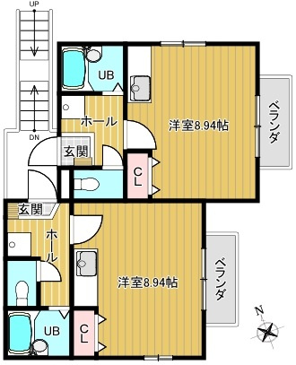安城市大山町１丁目の一棟アパートの間取り