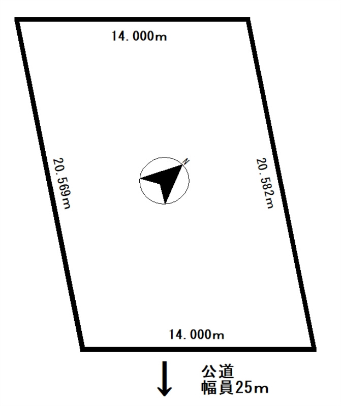 野幌屯田町　売土地の土地図|281.48㎡（85.13坪）1480万円　　