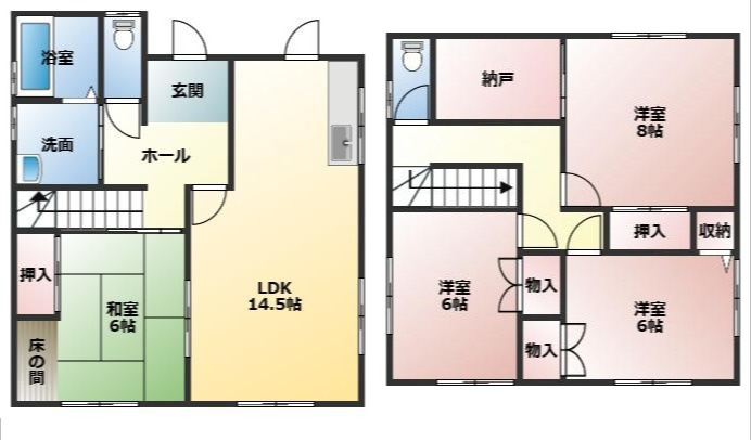 都城市安久町の中古一戸建の間取り