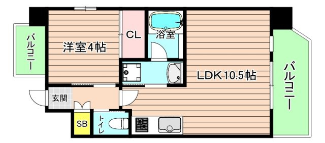 大阪市都島区都島北通２丁目の賃貸マンションの間取り