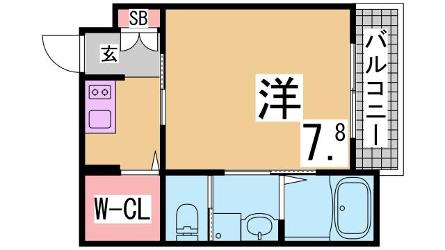 神戸市須磨区行幸町３丁目のアパートの間取り
