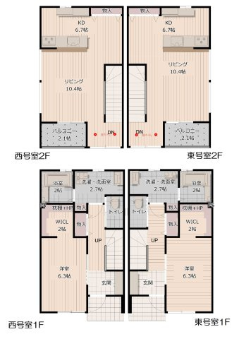 ROOTS渋川石原の間取り|★2F広々リビング17帖！★1坪バス採用！★ウォークインクローゼット付！★広々1LDK！★