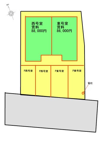 ROOTS渋川石原の区画図|駐車場並列2台可能！