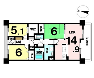 【間取り】 | 【グラン・コート喜多山】✨️仲介手数料無料✨️苗代小学校・守山東中学校