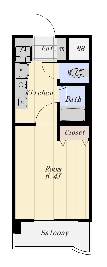 ファミーユ 202号室の間取り