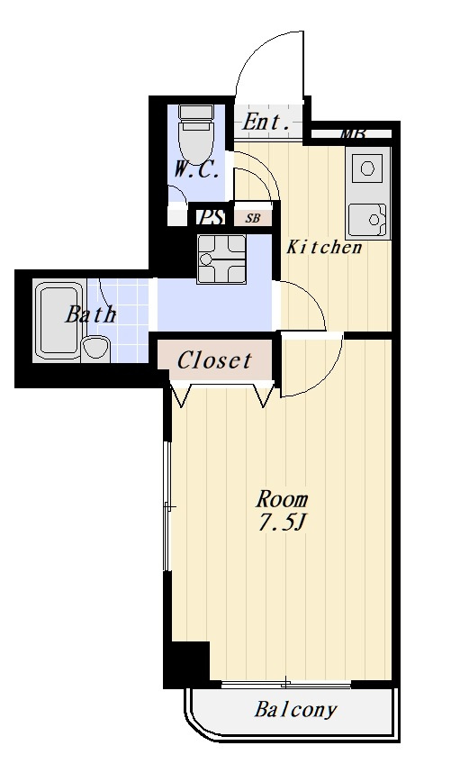 クレアール多摩川 401号室の間取り