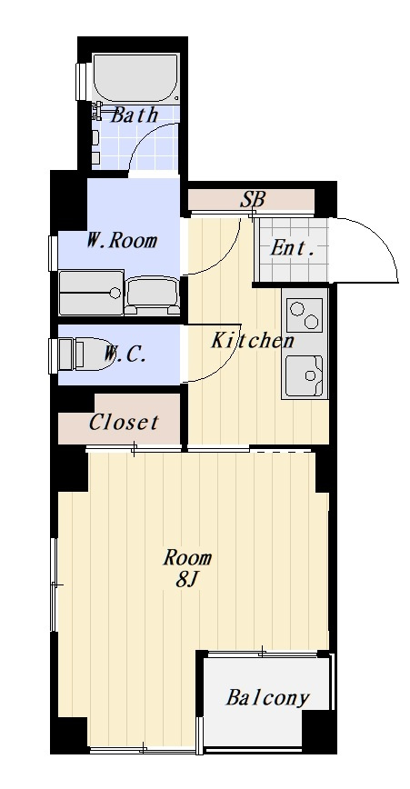 シャルクレール・雪田 202号室の間取り