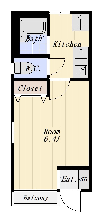 メゾン・ダムール 101号室の間取り
