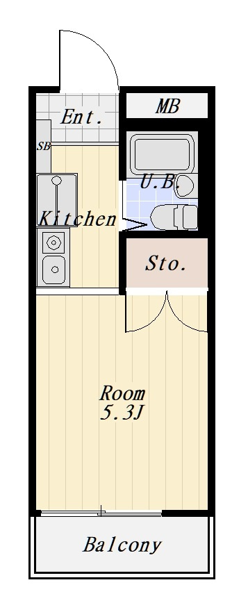 トノピエール萩中 102号室の間取り