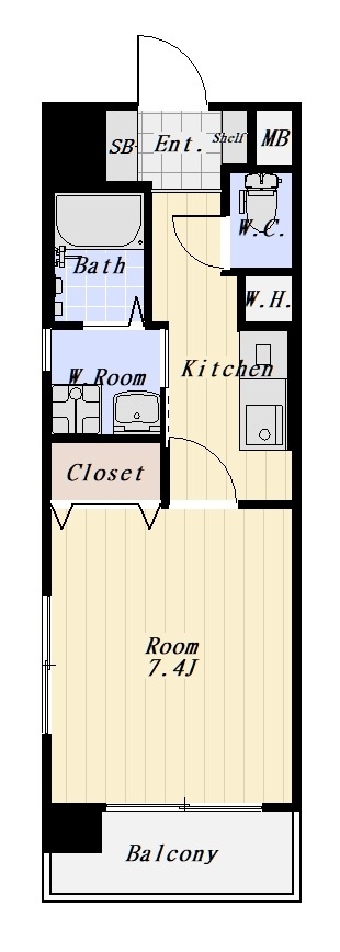 ボーブリアンあさひ 408号室の間取り