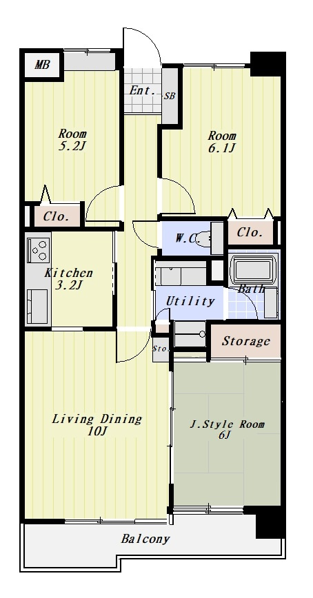 ライフヒルズ小机 505号室の間取り