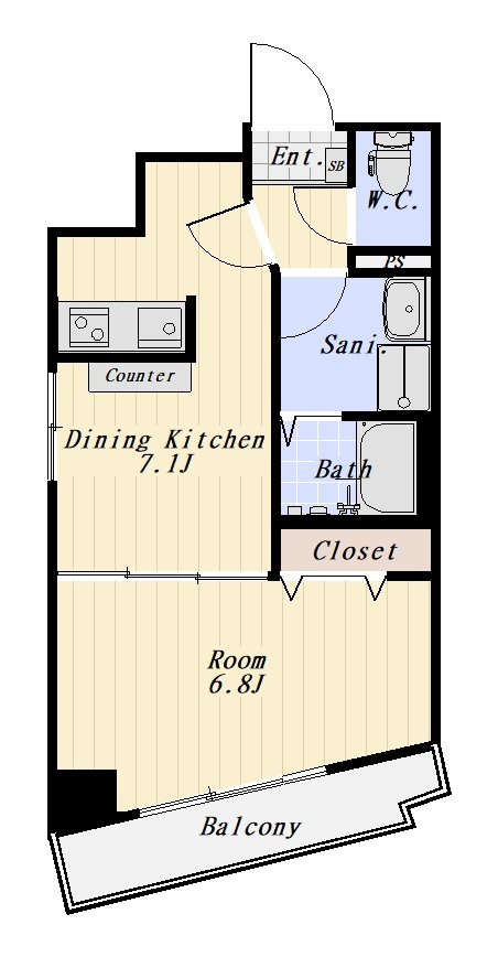 sunny heights KAMATA 1102号室の間取り