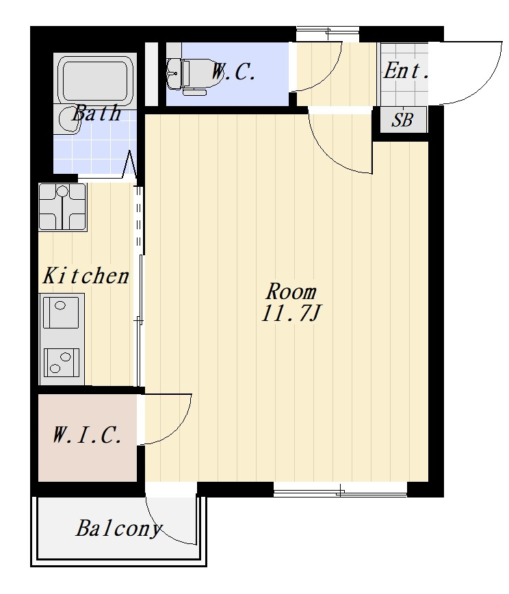 エスポワール西横浜 205号室の間取り