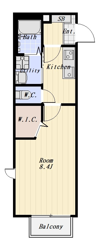 メイプル・ティンバー 103号室の間取り