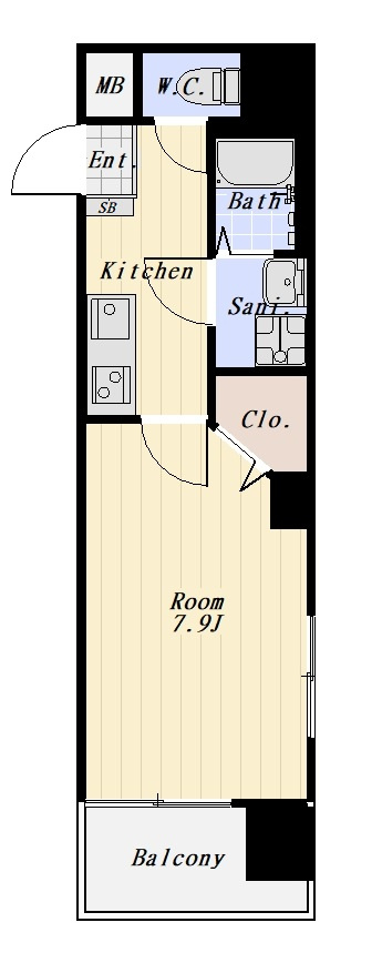 プロスペールS 701号室の間取り