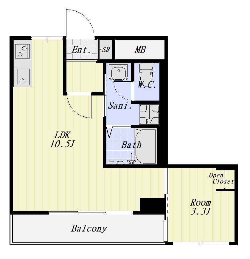 ヴィラ・フクモト 302号室の間取り