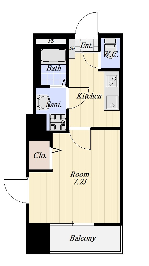 プロスペールS 502号室の間取り
