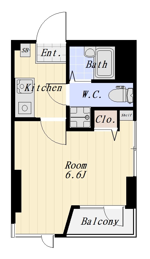 美里ナイス 207号室の間取り